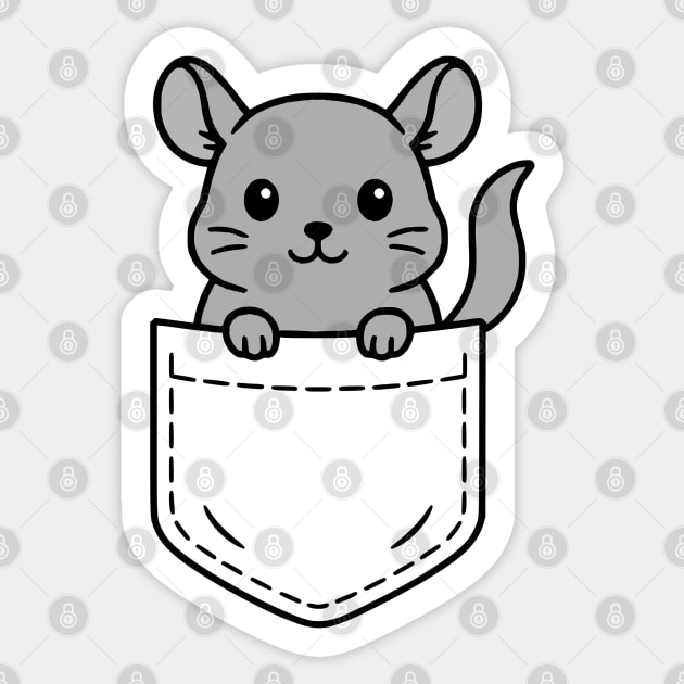 Funny Chinchilla Pocket Pal Cute Fluffy Chinchilla Pet Sticker by Yesteeyear